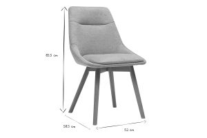 Chaises en tissu effet velours texturé gris clair et bois clair (lot de 2) ALESS