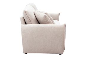 Canapé 3 places en tissu effet velours texturé beige PIO