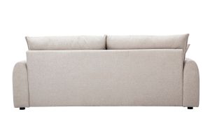 Canapé 3 places en tissu effet velours texturé beige PIO