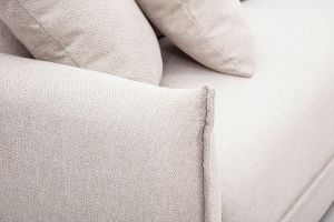 Canapé 3 places en tissu effet velours texturé beige PIO