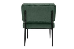 Fauteuil en tissu chenille vert kaki et métal noir VEDANA