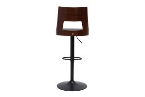 Tabouret de bar réglable vintage pivotants 360° noir et bois foncé GARBO