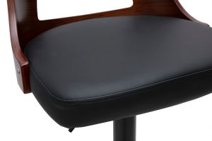 Tabouret de bar réglable vintage pivotants 360° noir et bois foncé GARBO