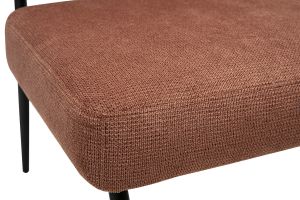 Fauteuil en tissu chenille terre brûlée et métal noir VEDANA