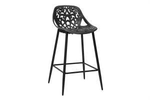 Taburetes de bar de diseño con motivo barroco negro H66 cm (lote de 2) BAROCCA