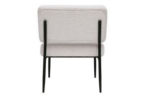 Fauteuil en tissu chenille beige et métal noir VEDANA