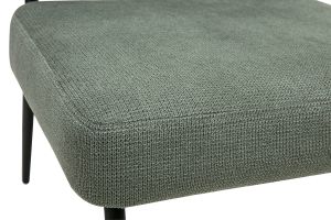 Fauteuil en tissu chenille vert kaki et métal noir VEDANA