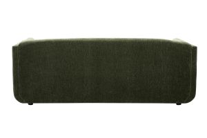 Canapé design 3 places en tissu effet velours vert kaki HOSBO