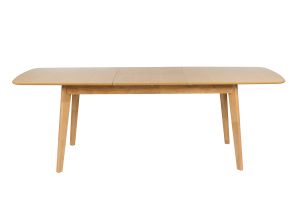 Table à manger extensible scandinave rallonges intégrées en bois clair chêne L168-228 cm LEENA