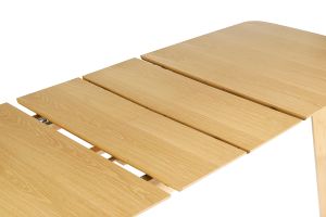 Table à manger extensible scandinave rallonges intégrées en bois clair chêne L168-228 cm LEENA