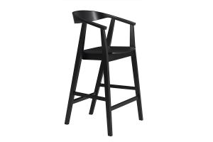 Schwarze skandinavische Barhocker aus Holz (2er Set) BAHIA