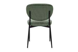 Chaises en tissu velours côtelé vert kaki et métal noir (lot de 2) BREKA