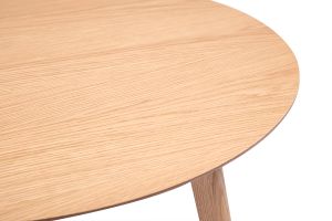 Table basse ronde scandinave bois clair chêne D90 cm ORKAD