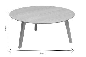 Table basse ronde scandinave bois clair chêne D90 cm ORKAD