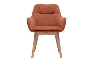 Sedie in tessuto effetto velluto texturizzato terra bruciata e legno chiaro (set di 2) ALESS