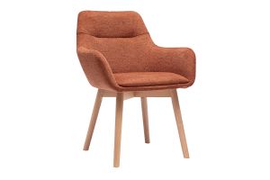 Sedie in tessuto effetto velluto texturizzato terra bruciata e legno chiaro (set di 2) ALESS