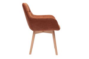 Sedie in tessuto effetto velluto texturizzato terra bruciata e legno chiaro (set di 2) ALESS