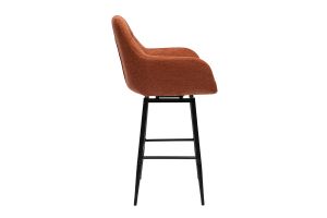 Tabourets de bar pivotants 360° en tissu effet velours texturé terre brûlée et métal H65.5 cm (lot de 2) ALESS