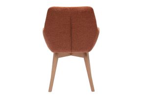 Sedie in tessuto effetto velluto texturizzato terra bruciata e legno chiaro (set di 2) ALESS