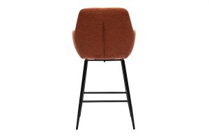Tabourets de bar pivotants 360° en tissu effet velours texturé terre brûlée et métal H65.5 cm (lot de 2) ALESS