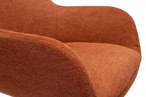 Tabourets de bar pivotants 360° en tissu effet velours texturé terre brûlée et métal H65.5 cm (lot de 2) ALESS