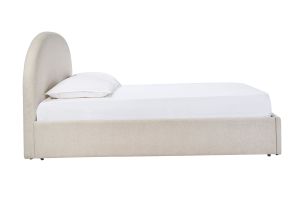 Lit coffre 2 places 160x200 cm en tissu beige OREN