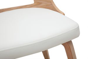 Sedia scandinava bianca e legno chiaro GARBO