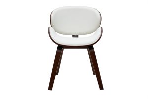 Sedia design bianca e legno scuro noce WALNUT