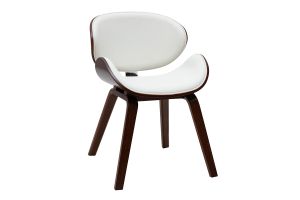 Sedia design bianca e legno scuro noce WALNUT