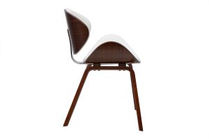 Sedia design bianca e legno scuro noce WALNUT