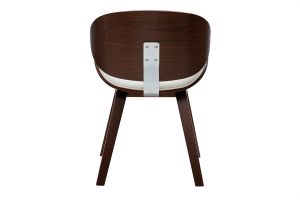 Sedia design bianca e legno scuro noce WALNUT
