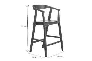 Tabourets de bar scandinaves en bois foncé H66.5 cm (lot de 2) BAHIA