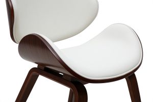 Sedia design bianca e legno scuro noce WALNUT