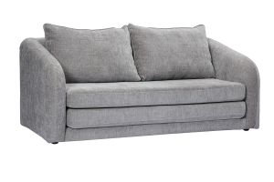 Canapé convertible 2 places en tissu effet velours texturé gris MAHAUT