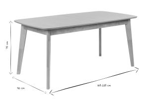 Table à manger extensible scandinave rallonges intégrées en bois clair chêne L168-228 cm LEENA