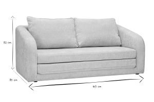 Canapé convertible 2 places en tissu effet velours texturé beige MAHAUT