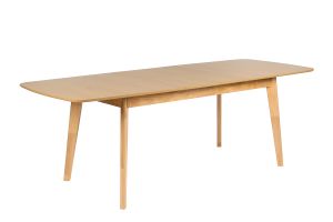 Tavolo da pranzo scandinavo estensibile con allunghe integrate in legno chiaro quercia L168-228 cm LEENA