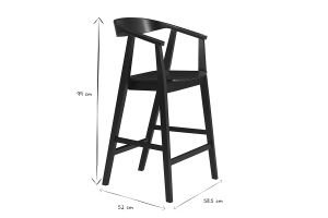 Tabourets de bar scandinaves en bois noir H66.5 cm (lot de 2) BAHIA