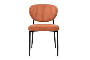 Chaises en tissu velours côtelé terre brûlée et métal noir (lot de 2) BREKA