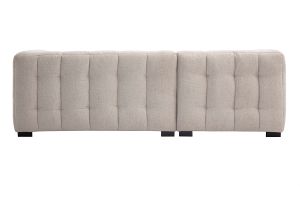 Canapé d'angle gauche design 3 places en tissu effet velours texturé beige CORTO