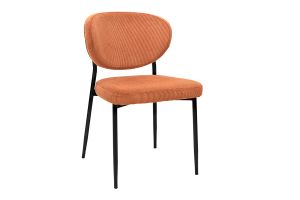 Chaises en tissu velours côtelé terre brûlée et métal noir (lot de 2) BREKA