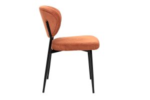 Chaises en tissu velours côtelé terre brûlée et métal noir (lot de 2) BREKA