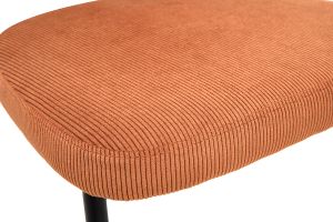 Chaises en tissu velours côtelé terre brûlée et métal noir (lot de 2) BREKA