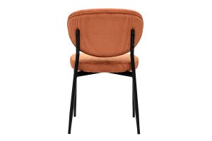 Chaises en tissu velours côtelé terre brûlée et métal noir (lot de 2) BREKA