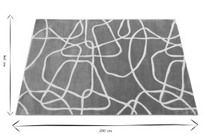 Tapis rectangulaire taupe à motifs line art 160 x 230 cm APOLLINE