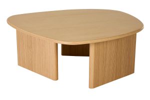 Table basse forme organique en bois clair chêne L85 cm ONDINE