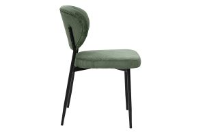 Chaises en tissu velours côtelé vert kaki et métal noir (lot de 2) BREKA