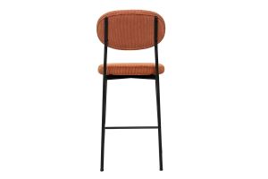 Tabourets de bar fixes en tissu velours côtelé terre brûlée H65 cm (lot de 2) BREKA