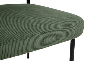 Chaises en tissu velours côtelé vert kaki et métal noir (lot de 2) BREKA