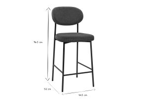 Tabourets de bar fixes en tissu velours côtelé terre brûlée H65 cm (lot de 2) BREKA